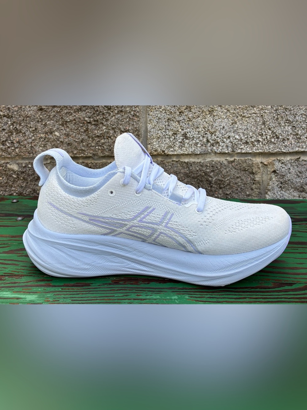 ASICS Gel Nimbus 26 Shoes Womens Sz 8.5 White Gray Running PureGEL 1012B601